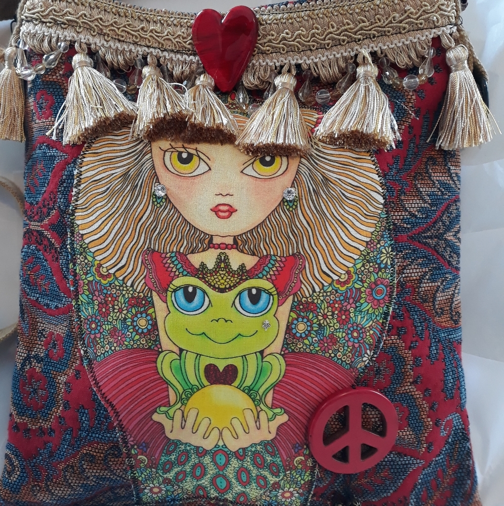 Handmade Artsy Boho Peace & Love Bag